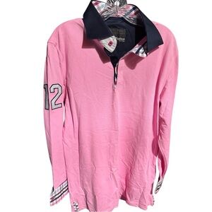 Maceoo Men's Pink Rugby Polo Shirt XL